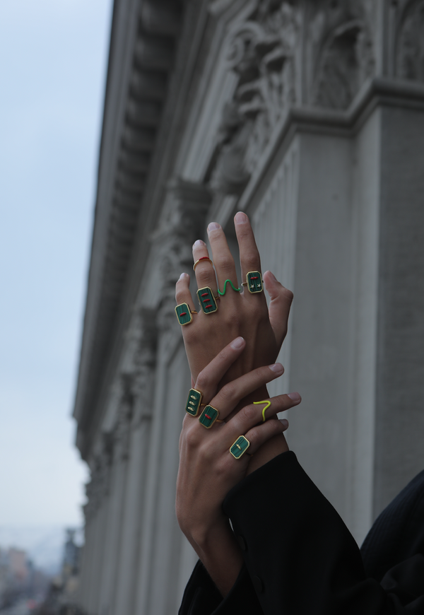 Malachite Lip Rings