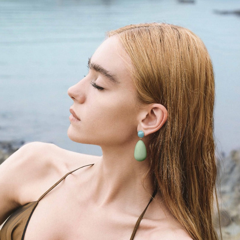 Mint Green Drop Earrings