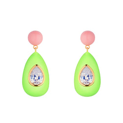 Drop Earrings With Clear Crystals