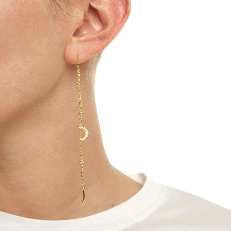 Moon Earrings with crystal