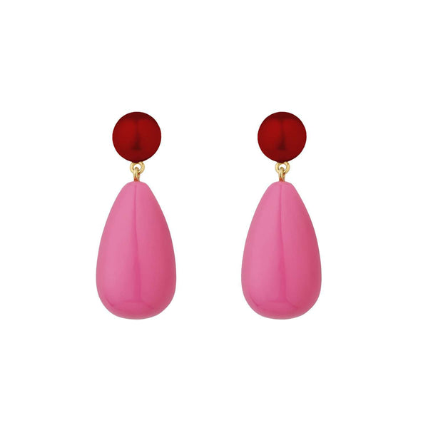 Red and pink drop Earrings