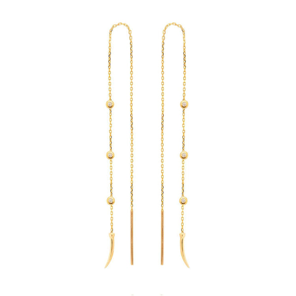 Chain crystal earrngs