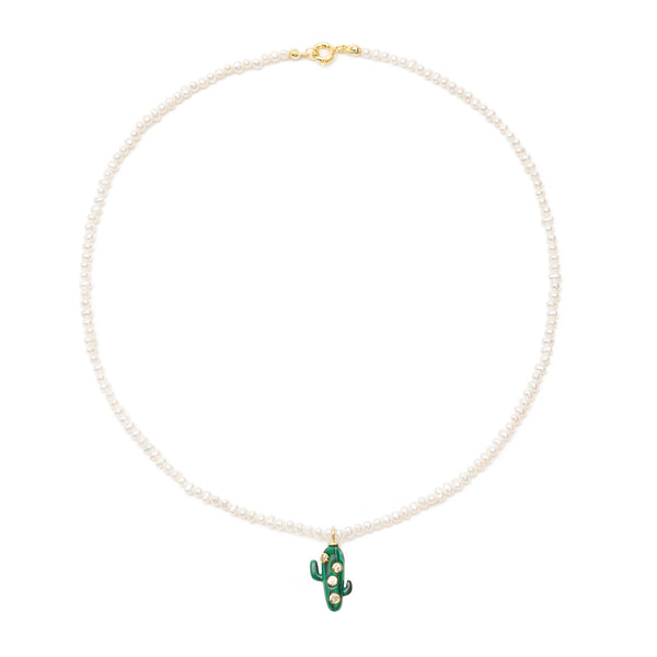 Malachite Cactus Necklace