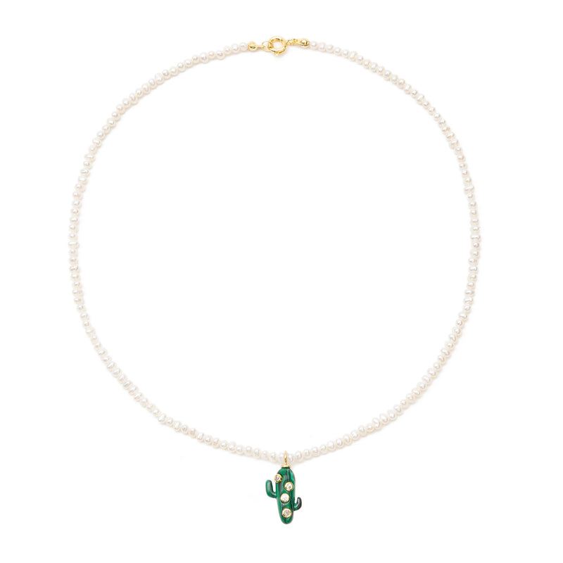 Malachite Cactus Necklace