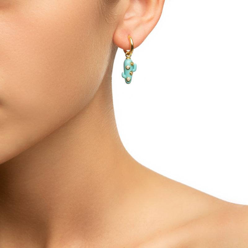 Turquoise Mini Cactus Earrings