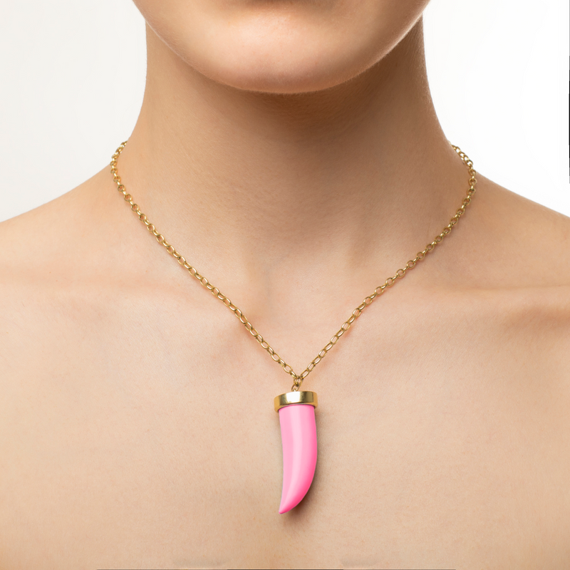 Pink Fang Necklace